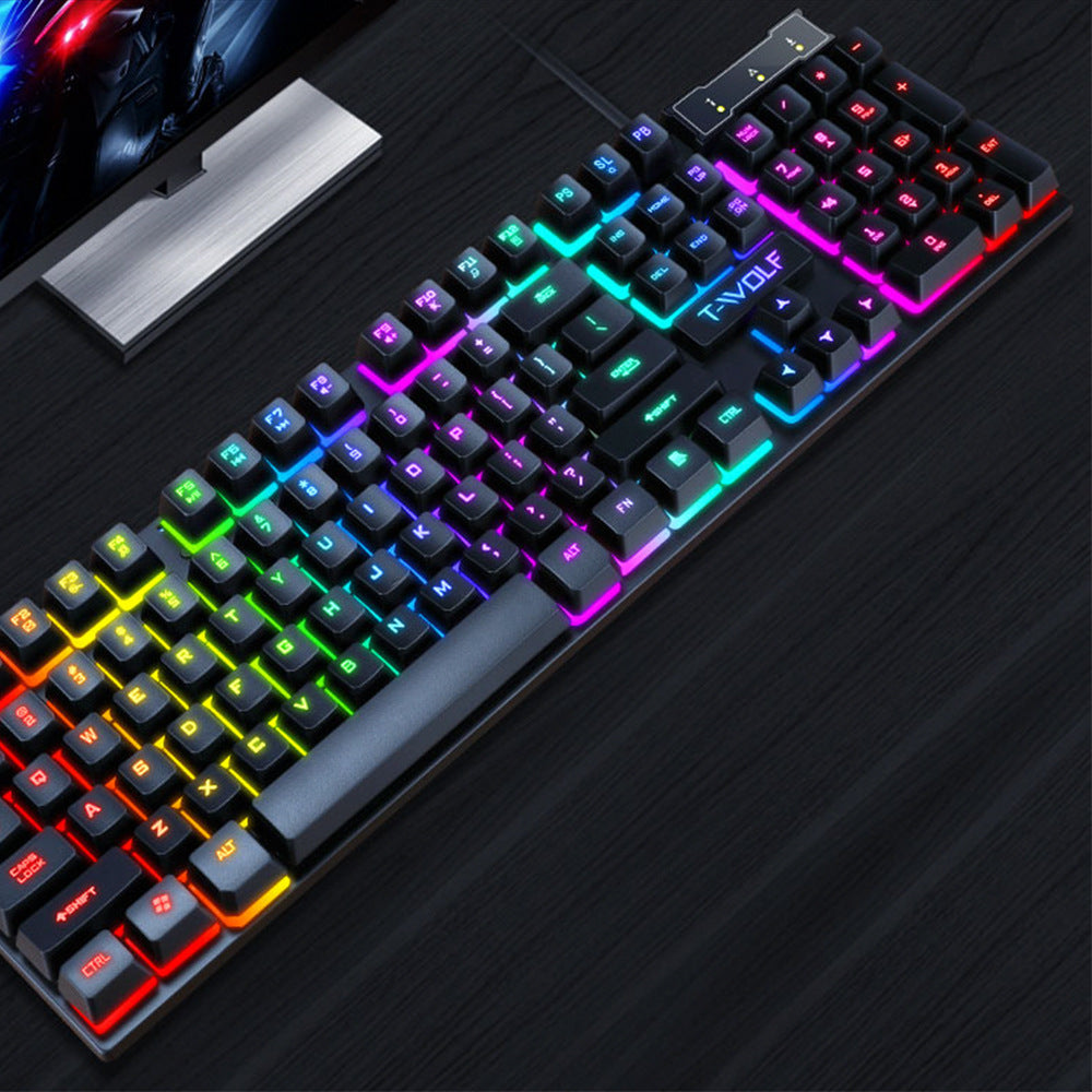 Lei Wolf T20 Beleuchtete Gaming & Office Tastatur – Wasserabweisend | Hintergrundbeleuchtung | Kabelgebunden