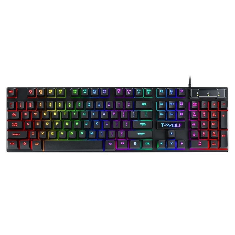 Lei Wolf T20 Beleuchtete Gaming & Office Tastatur – Wasserabweisend | Hintergrundbeleuchtung | Kabelgebunden
