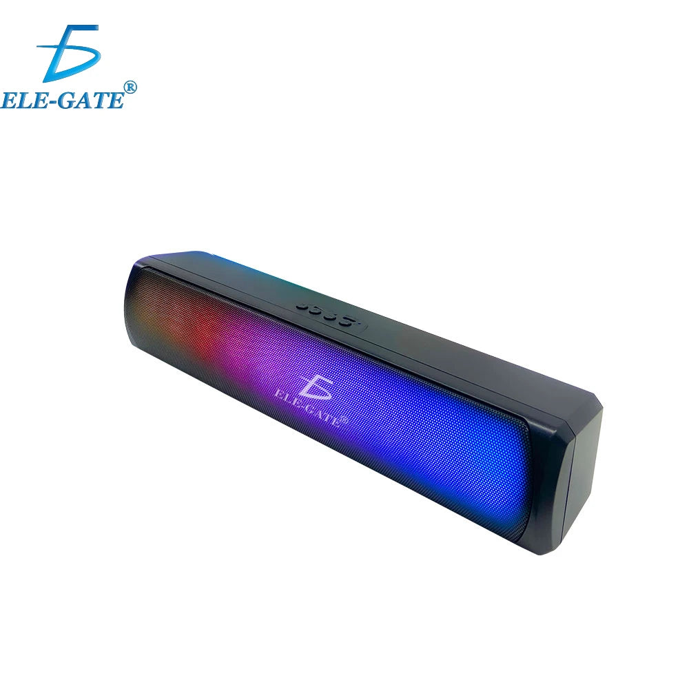 ELE-GATE BC.Q4 Gaming Soundbar – 2.0 Stereo Sound mit RGB-LED, USB & AUX für PC, Android TV & Home Entertainment