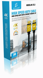 ELE-GATE Premium 4K HDMI-Kabel 3 m – 4K High-Speed, vergoldete Anschlüsse & robustes Geflecht für TV, Monitor & Gaming