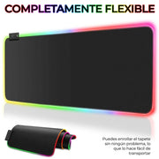 XXL RGB Gaming Mauspad – 90 × 40 cm | LED-Beleuchtung | 4 mm dick | Wasserabweisend