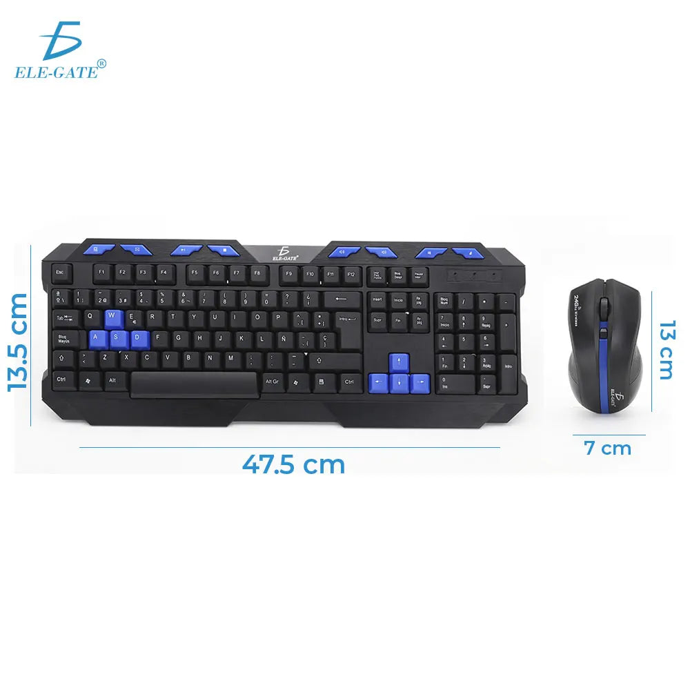 Wireless Tastatur & Maus Set – Kabelloses 2,4-GHz-Set mit LED-Beleuchtung & 1000-DPI-Maus