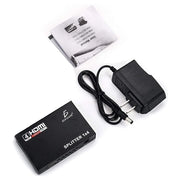 4K HDMI-Splitter 1×4 – 1 Eingang auf 4 Bildschirme | 4K@30Hz Signalverteiler für TV, Monitor, Beamer & Konsole