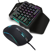 Gaming Einhand-Tastatur & Maus Set – 35-Tasten Keypad mit Multicolor-Beleuchtung & USB Plug & Play