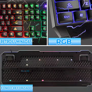 ELE-GATE Mechanische Gaming-Tastatur – 104 Tasten mit Blue Switches & RGB Rainbow-Beleuchtung | Anti-Ghosting, USB & Handballenauflage | Englisches Layout