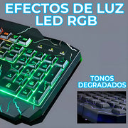 TC.08.P Mechanische Gaming-Tastatur – 104 Tasten mit Blue Switches & 7-RGB Rainbow-Beleuchtung | Anti-Ghosting & USB-Anschluss | Englisches Layout