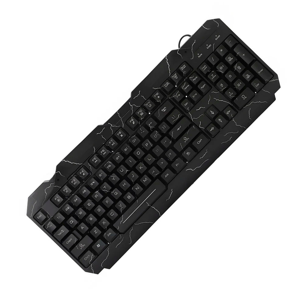 TC.08.P Mechanische Gaming-Tastatur – 104 Tasten mit Blue Switches & 7-RGB Rainbow-Beleuchtung | Anti-Ghosting & USB-Anschluss | Englisches Layout