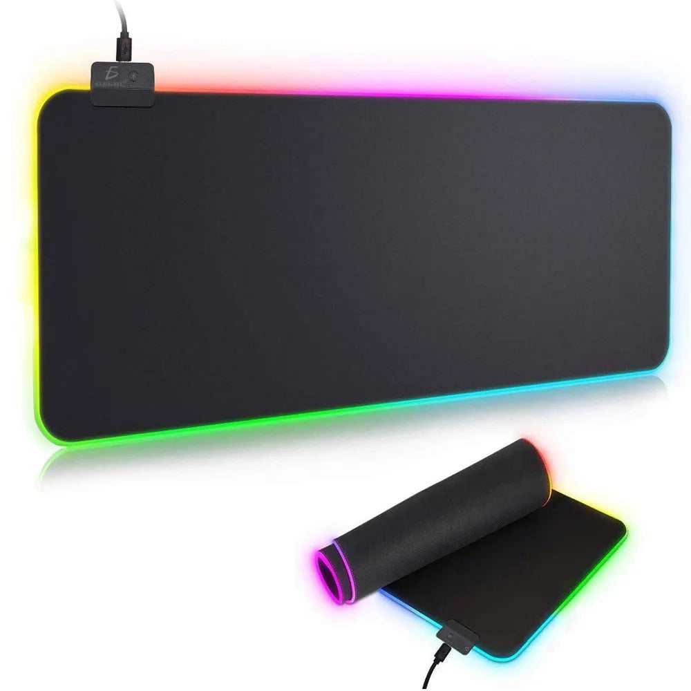 XXL RGB Gaming Mauspad – 90 × 40 cm | LED-Beleuchtung | 4 mm dick | Wasserabweisend