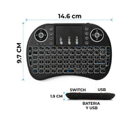 Mini Wireless Keyboard mit Touchpad – für Smart TV, TV-Box, PC & Multimedia