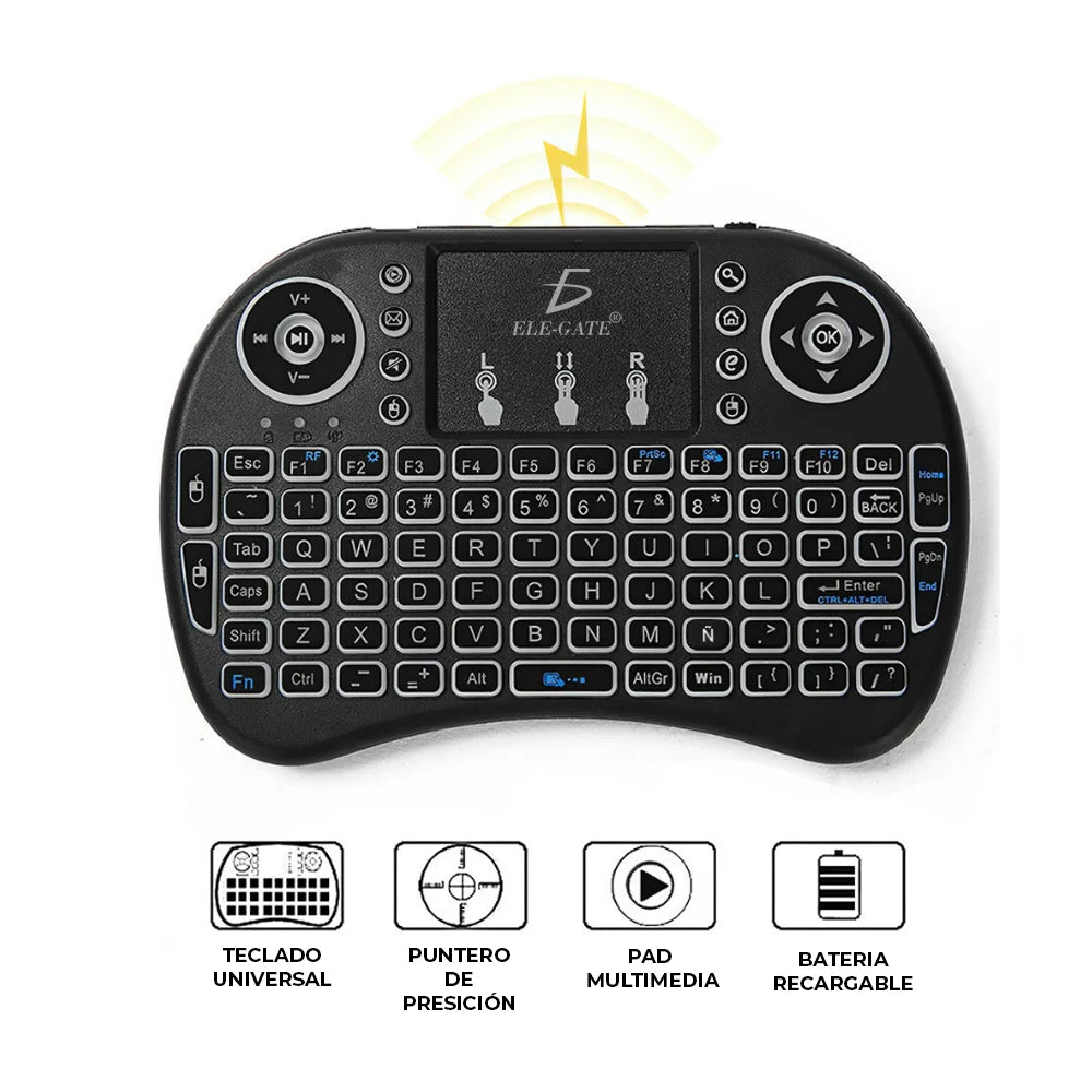 Mini Wireless Keyboard mit Touchpad – für Smart TV, TV-Box, PC & Multimedia