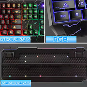 TC.08.P Mechanische Gaming-Tastatur – 104 Tasten mit Blue Switches & 7-RGB Rainbow-Beleuchtung | Anti-Ghosting & USB-Anschluss | Englisches Layout
