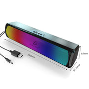 ELE-GATE BC.Q4 Gaming Soundbar – 2.0 Stereo Sound mit RGB-LED, USB & AUX für PC, Android TV & Home Entertainment