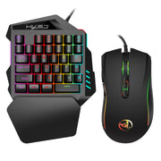 Gaming Einhand-Tastatur & Maus Set – 35-Tasten Keypad mit Multicolor-Beleuchtung & USB Plug & Play