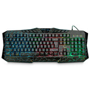 ELE-GATE Mechanische Gaming-Tastatur – 104 Tasten mit Blue Switches & RGB Rainbow-Beleuchtung | Anti-Ghosting, USB & Handballenauflage | Englisches Layout
