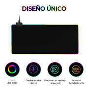 XXL RGB Gaming Mauspad – 90 × 40 cm | LED-Beleuchtung | 4 mm dick | Wasserabweisend