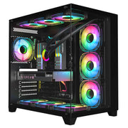 Micro-ATX Gaming PC-Gehäuse – Mid Tower | Optimierter Airflow | Glas-Seitenfenster