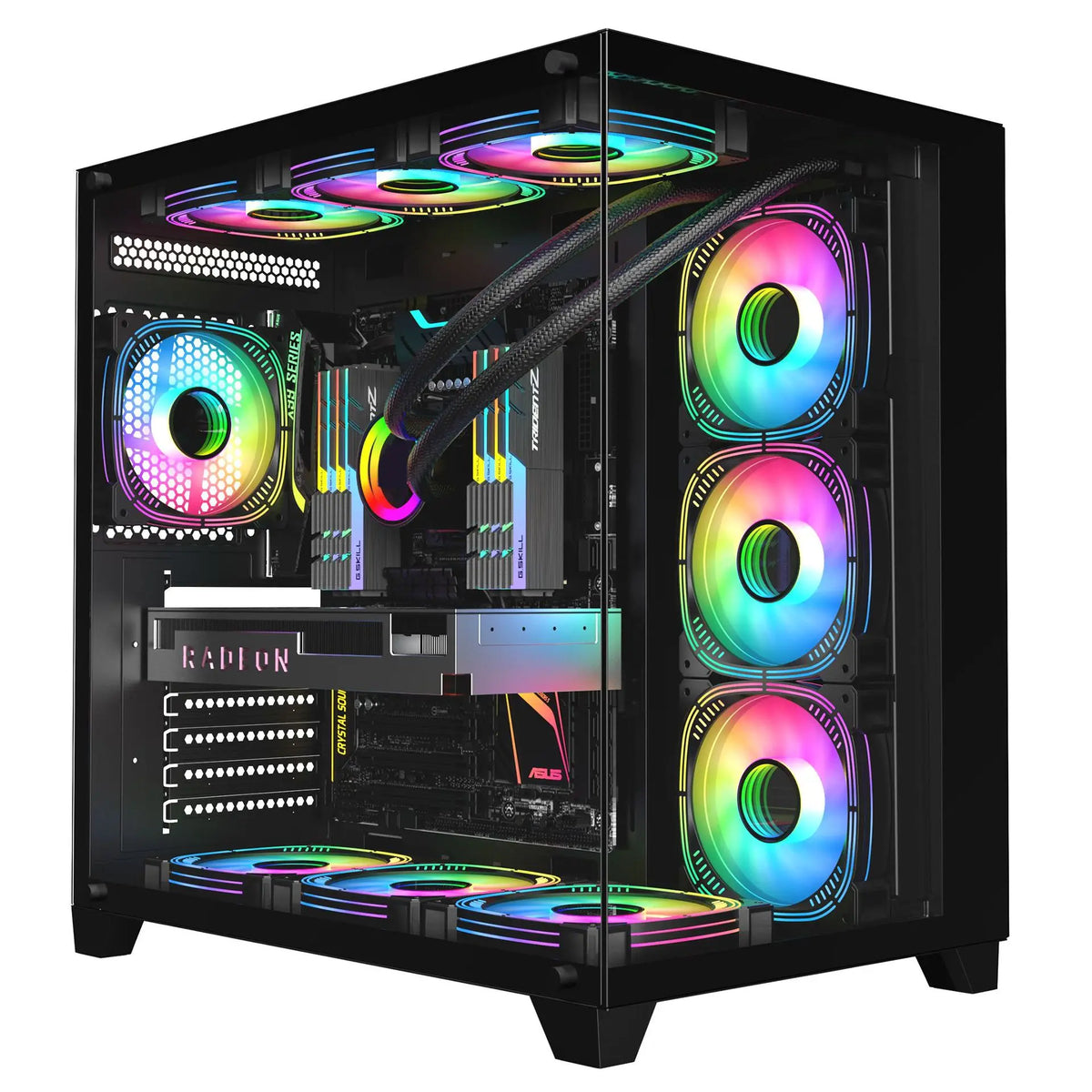 Micro-ATX Gaming PC-Gehäuse – Mid Tower | Optimierter Airflow | Glas-Seitenfenster