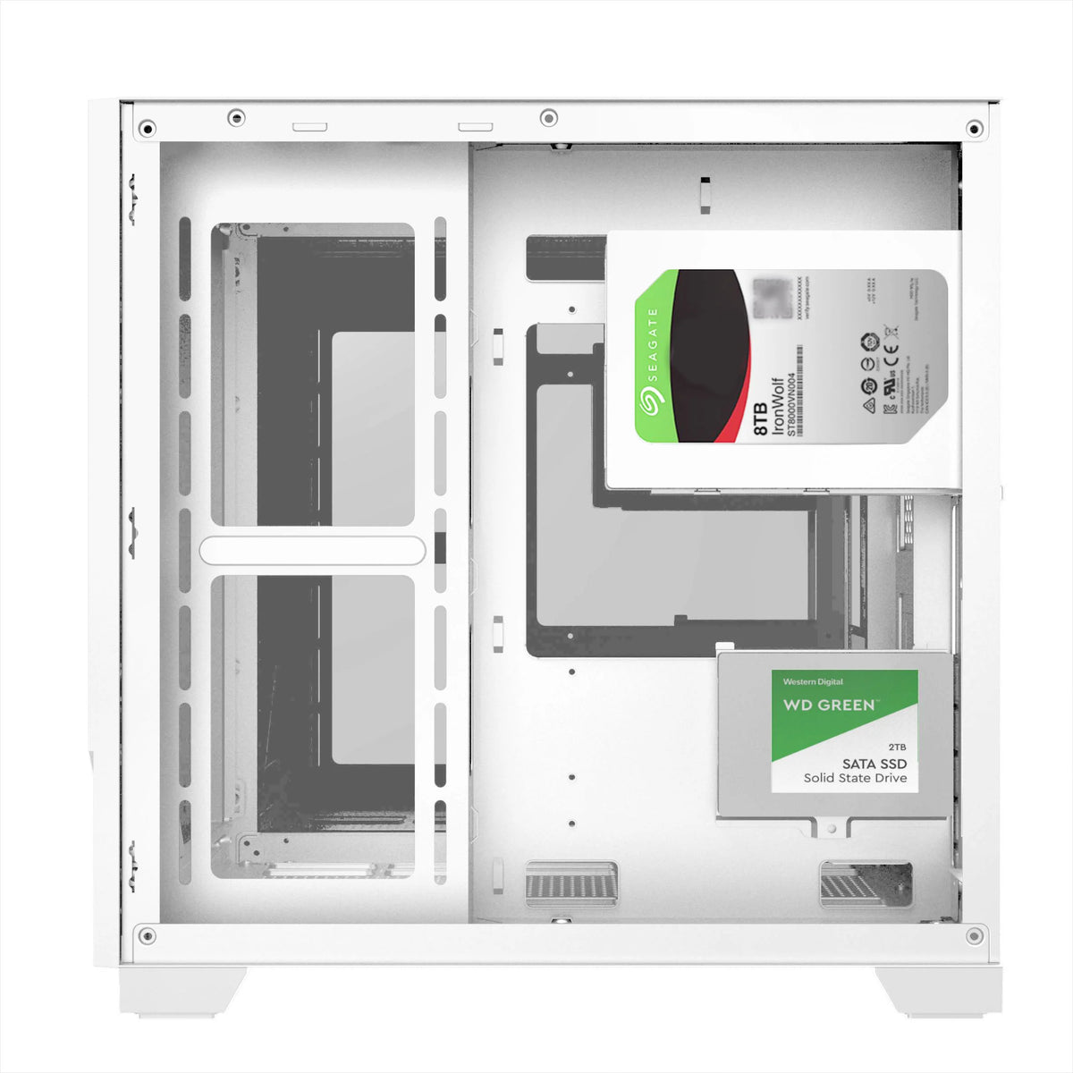 Lovingcool ATX Gaming PC-Gehäuse – Weißes Aluminium-Case mit Glasfenster & RGB-Lüfter