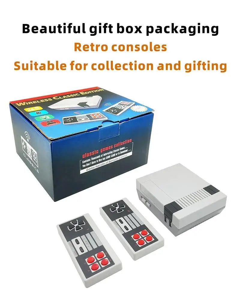 Retro 8-Bit TV-Spielekonsole – 3000 Games & kabellose 2,4-GHz-Controller | Mini Retro Gaming Console