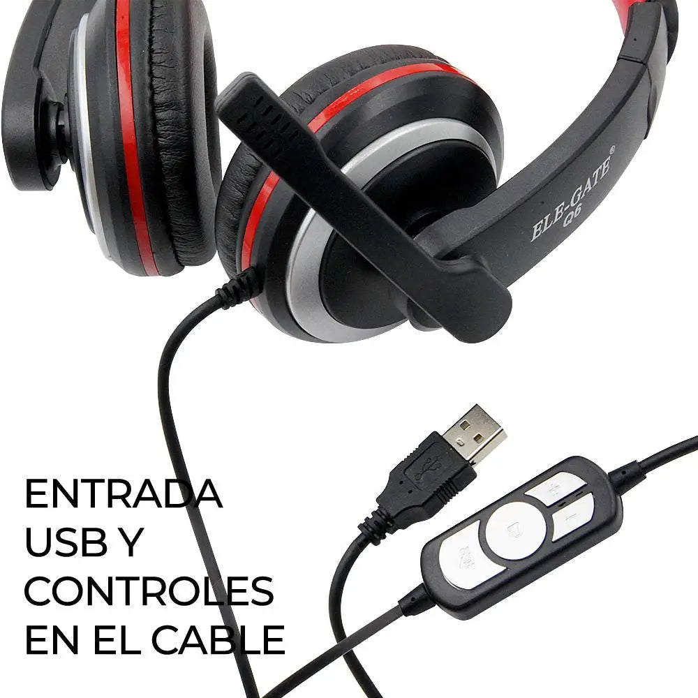 ELE-GATE Q6 USB Gaming Headset – Virtual 5.1 | Mikrofon | Lautstärkeregler