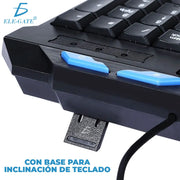 Wireless Tastatur & Maus Set – Kabelloses 2,4-GHz-Set mit LED-Beleuchtung & 1000-DPI-Maus