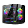 M-ATX Panorama Gaming PC-Gehäuse – 3-seitiges Glasdesign für Custom & RGB Builds
