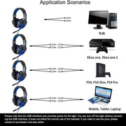 Gaming-Headset mit RGB – Kabelgebundene Stereo-Kopfhörer mit Mikrofon & 40-mm-Treibern | 3,5-mm-Klinke für PC, PS4, PS5 & kompatible Xbox-Systeme