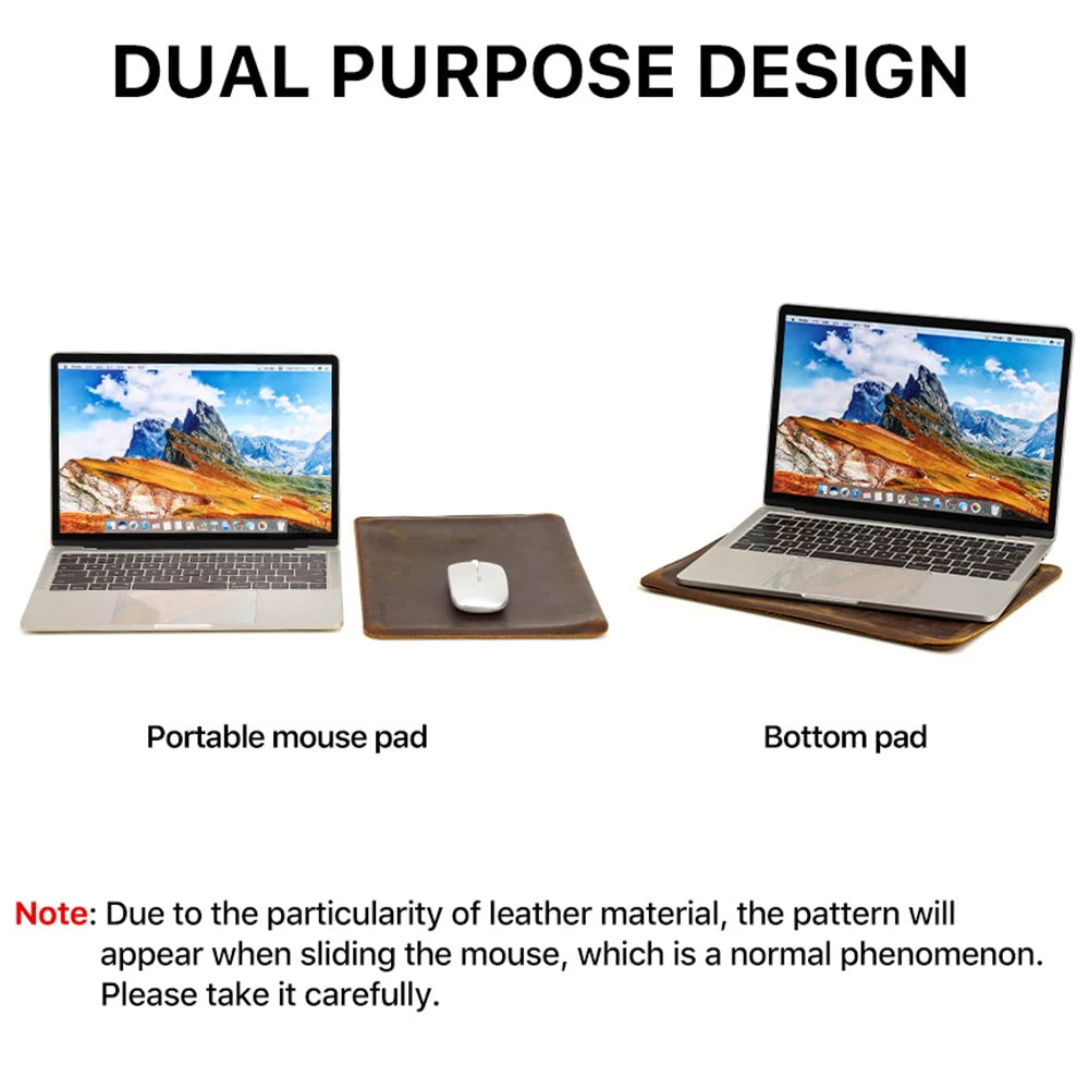 CONTACTS FAMILY Premium Laptop Sleeve aus echtem Rindsleder – 13–16" | Personalisierbare Ledertasche für MacBook Pro/Air, Dell, HP & Notebooks