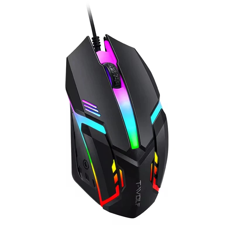 Hot Sale T-WOLF TF850 RGB Gaming Tastatur & Maus Set – 104 Tasten | 9-Key Anti-Ghosting | 1000 DPI Gaming Maus | USB Kabelgebunden
