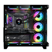 Gaming PC Full-Tower Gehäuse – Tempered Glass Seitenfenster, robustes Stahlgehäuse & USB 3.0 | ATX/ITX