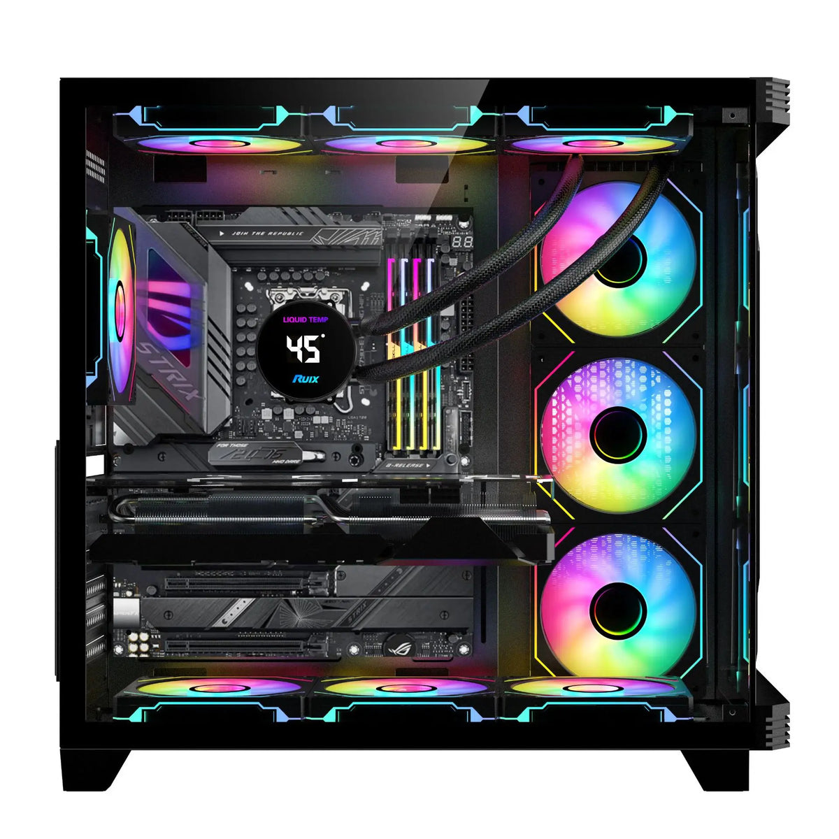 Gaming PC Full-Tower Gehäuse – Tempered Glass Seitenfenster, robustes Stahlgehäuse & USB 3.0 | ATX/ITX