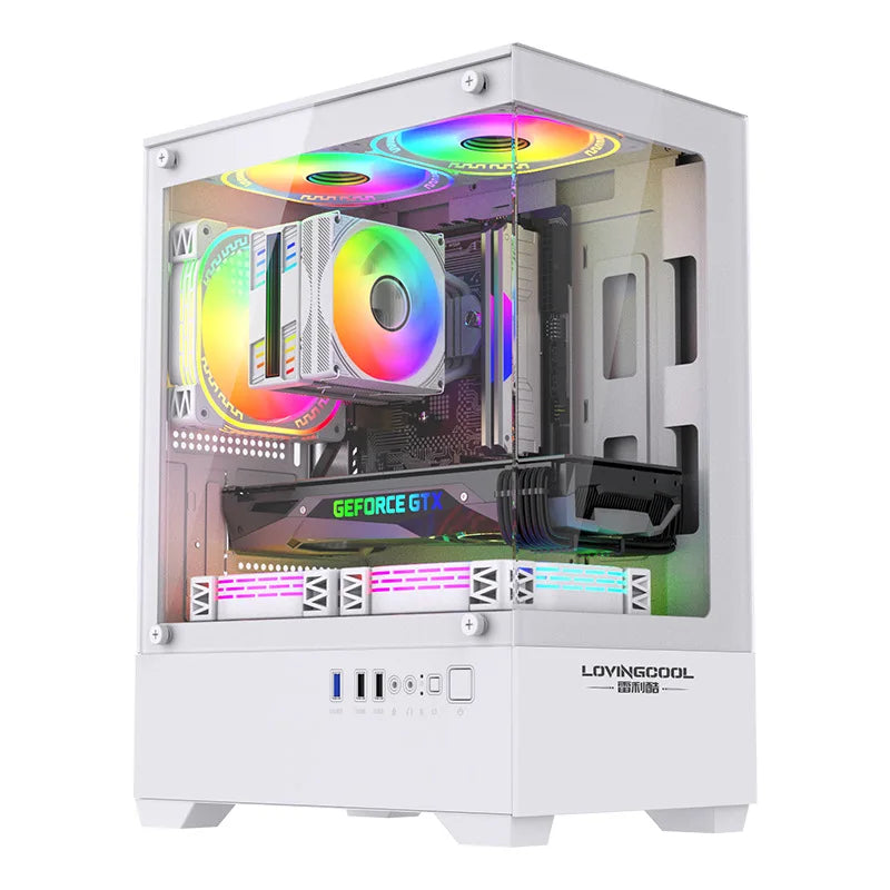 Penco Gaming PC-Gehäuse – Mesh-Front | Glas-Seitenpanel | ATX / Micro-ATX / ITX