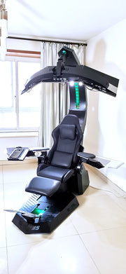 CLUVENS UNICORN Zero-Gravity Gaming Cockpit – Luxuriöse Simulator-Workstation mit Liegefunktion, Wärme & Massage | Premium Gaming- & Sim-Racing-System