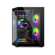 M-ATX Panorama Gaming PC-Gehäuse – 3-seitiges Glasdesign für Custom & RGB Builds