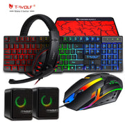 Hot Sale T-WOLF TF850 RGB Gaming Tastatur & Maus Set – 104 Tasten | 9-Key Anti-Ghosting | 1000 DPI Gaming Maus | USB Kabelgebunden
