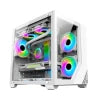Lovingcool ATX Gaming PC-Gehäuse – Weißes Aluminium-Case mit Glasfenster & RGB-Lüfter