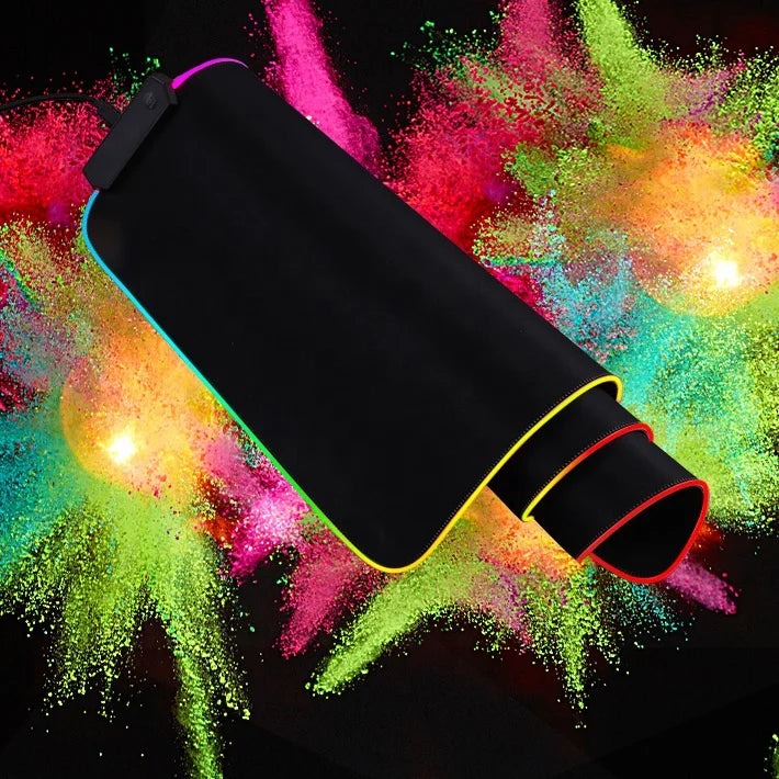 XXL RGB Gaming Mauspad – 80 × 30 cm | 9 LED-Lichtmodi | Rutschfeste Unterseite | 3 mm Gaming Desk Mat