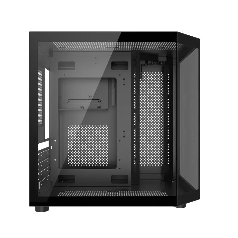 M-ATX Panorama Gaming PC-Gehäuse – 3-seitiges Glasdesign für Custom & RGB Builds