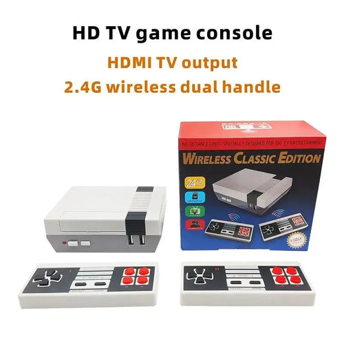 8-Bit Mini Retro TV Spielekonsole – Rot/Weiß mit 2,4-GHz Wireless Controllern