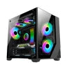 Lovingcool ATX Gaming PC-Gehäuse – Weißes Aluminium-Case mit Glasfenster & RGB-Lüfter