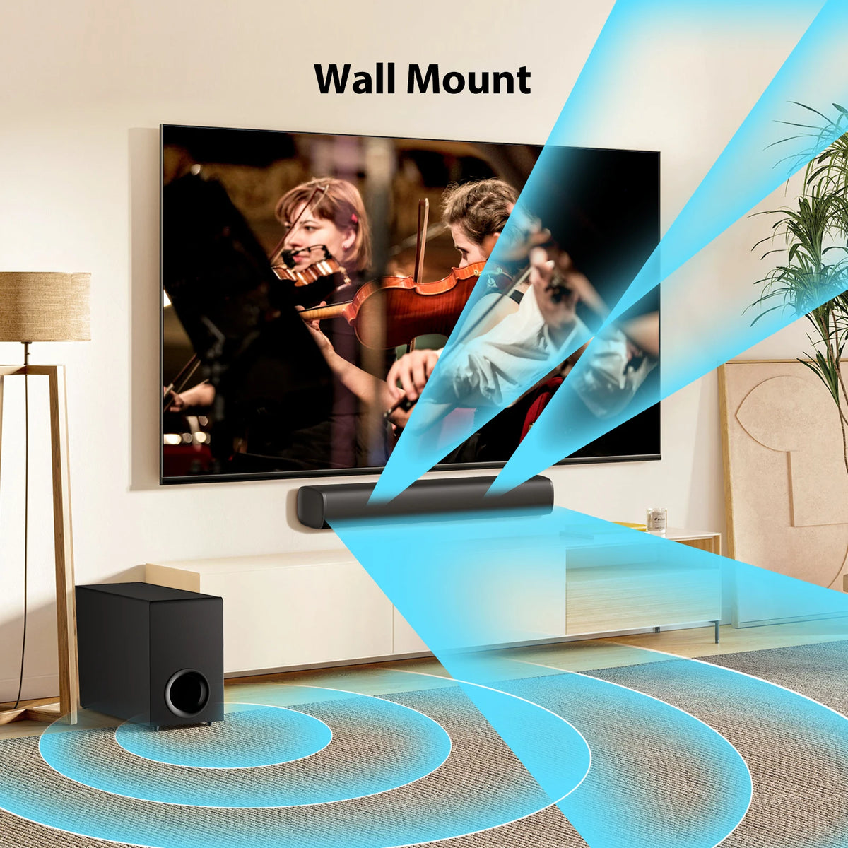 KY-MINIE 2.1 Soundbar mit Subwoofer – 110W TV Soundsystem | 5,25" Bass | DSP | Kraftvoller Heimkino-Sound für TV, Gaming & Musik