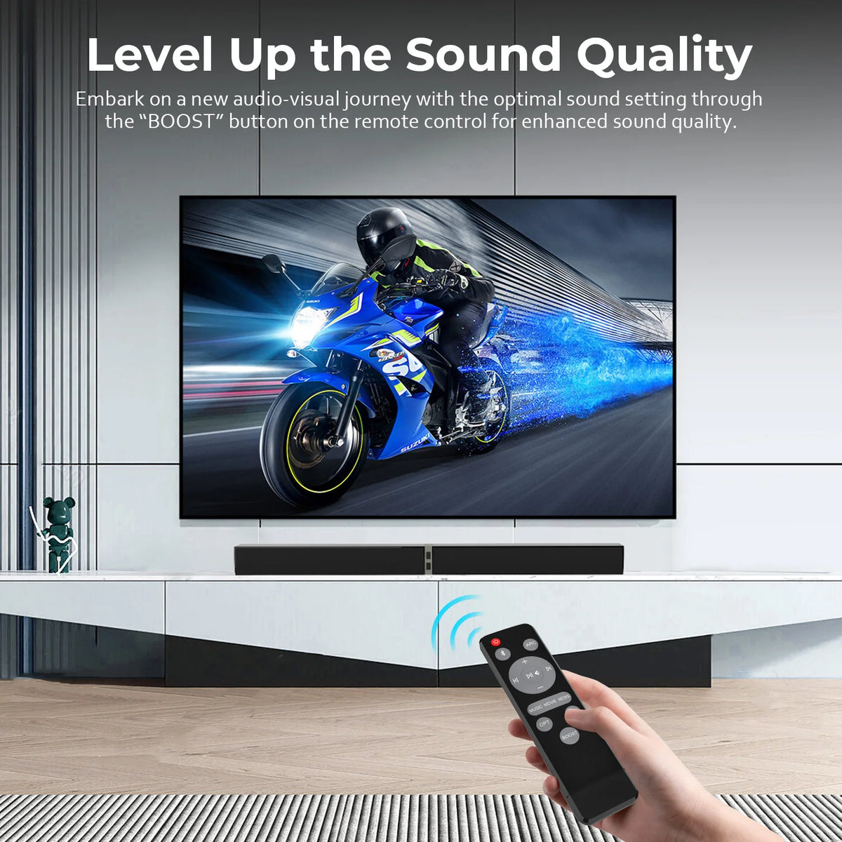 Cowin 80W 2.0 Soundbar – TV-Lautsprecher mit 4 Speakern, Bluetooth & HDMI | Optical/AUX, DSP & Fernbedienung für TV und Heimkino