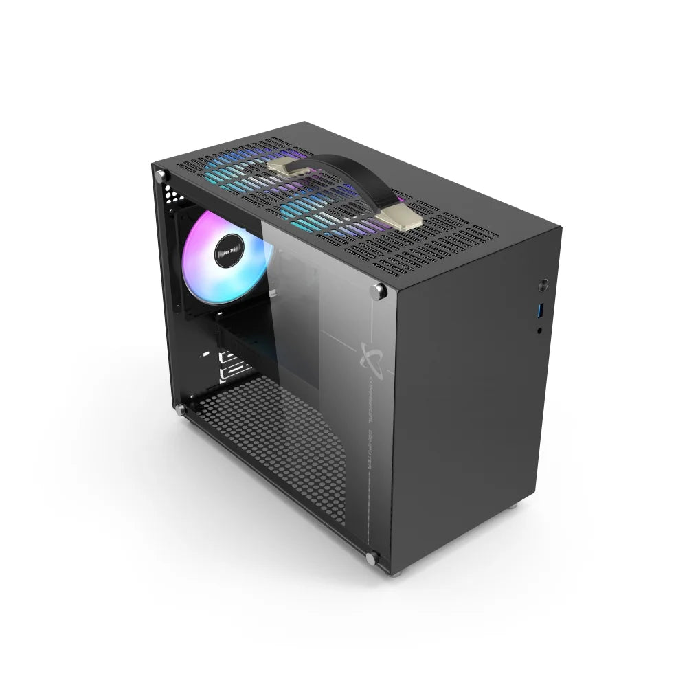 Kompaktes Gaming PC-Gehäuse – Micro-ATX & Mini-ITX | Schwarzes Mid-Tower Computergehäuse