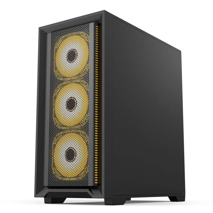 Premium ATX Gaming PC-Gehäuse – Tempered Glass | Schwarzes Gaming-Tower Case