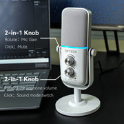 CMTECK XM600 RGB Gaming-Mikrofon – USB Kondensatormikrofon für Streaming, Podcast & Recording