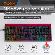 AJAZZ NK68 Mechanische Gaming Tastatur – 68 Tasten | RGB | Kabelgebunden | Englisches Layout