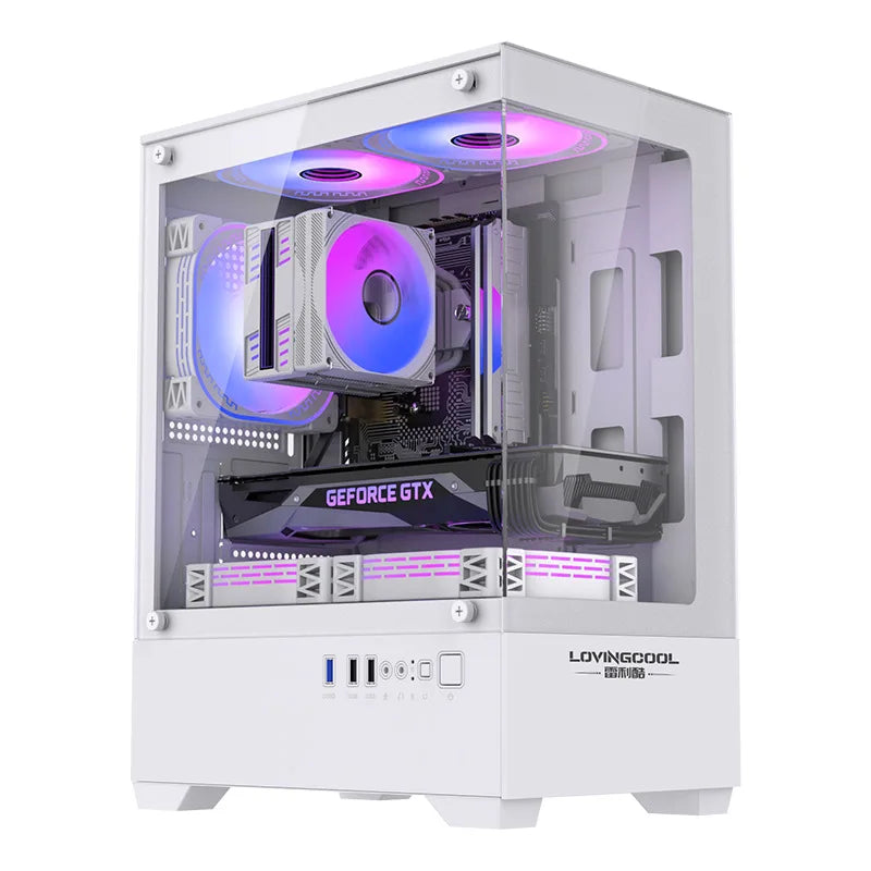 Penco Gaming PC-Gehäuse – Mesh-Front | Glas-Seitenpanel | ATX / Micro-ATX / ITX
