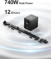 ULTIMEA Nova S90 7.1.4 Dolby Atmos Soundsystem – 740W Peak | 12 Treiber | Wireless Subwoofer & Surround Speaker