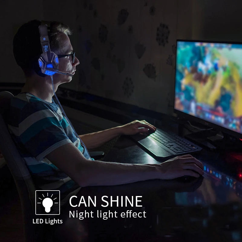 Gaming-Headset mit RGB – Kabelgebundene Stereo-Kopfhörer mit Mikrofon & 40-mm-Treibern | 3,5-mm-Klinke für PC, PS4, PS5 & kompatible Xbox-Systeme