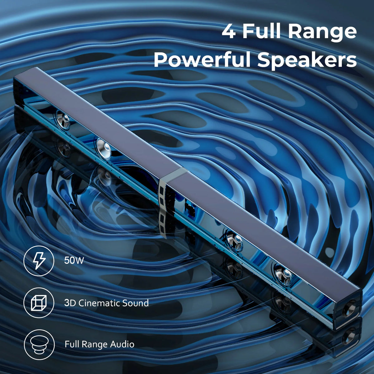Cowin 80W 2.0 Soundbar – TV-Lautsprecher mit 4 Speakern, Bluetooth & HDMI | Optical/AUX, DSP & Fernbedienung für TV und Heimkino